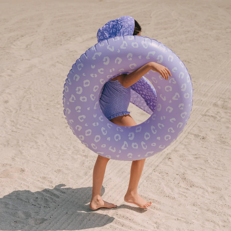 Swim Essentials Inflatable Lilac Leopard Print Swimming Ring - 90cm