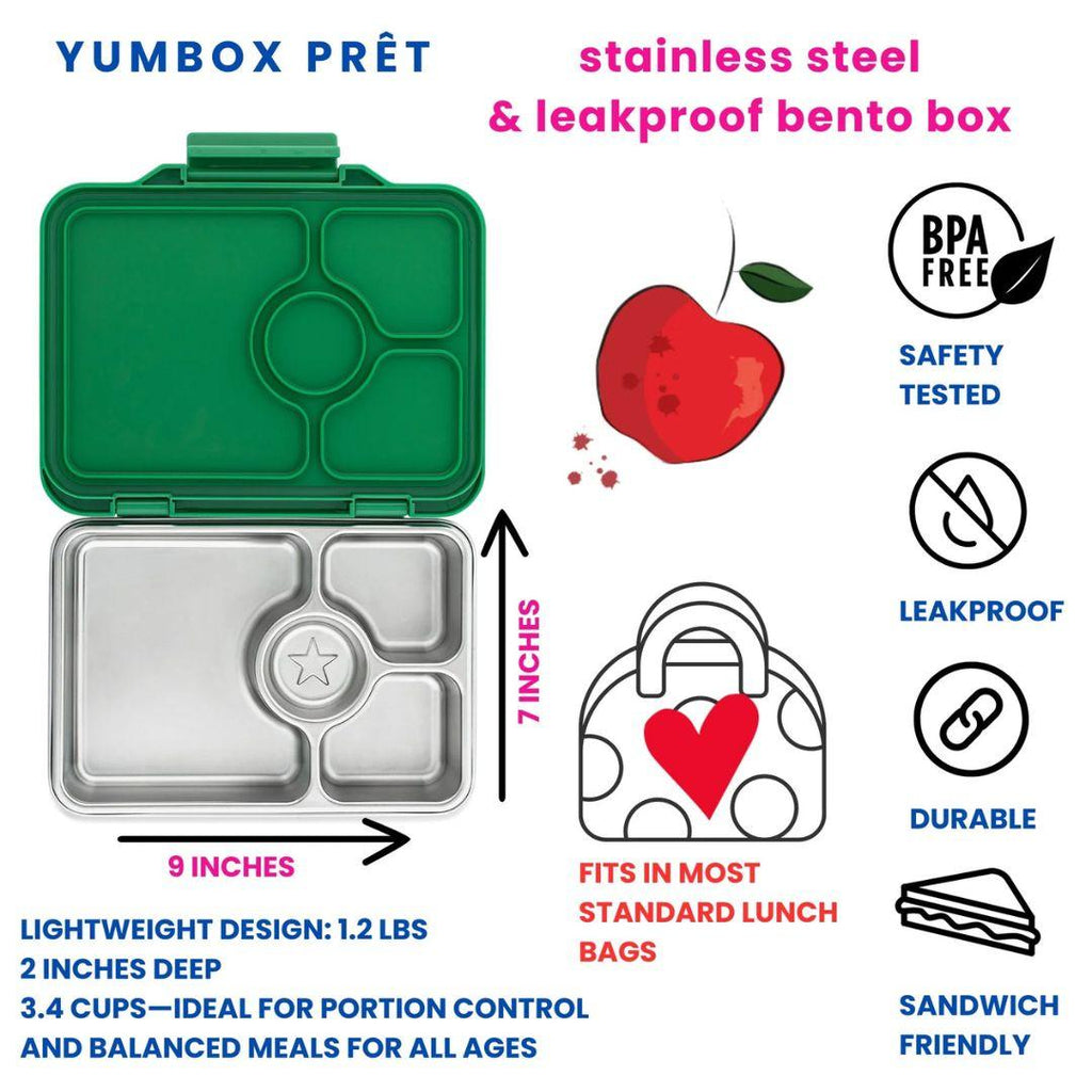 *PRE-ORDER* Yumbox Prêt Stainless Steel Leakproof Bento Lunch Box  - Various Colours