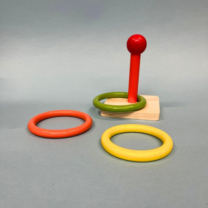 Retro Wooden Ring Toss Game