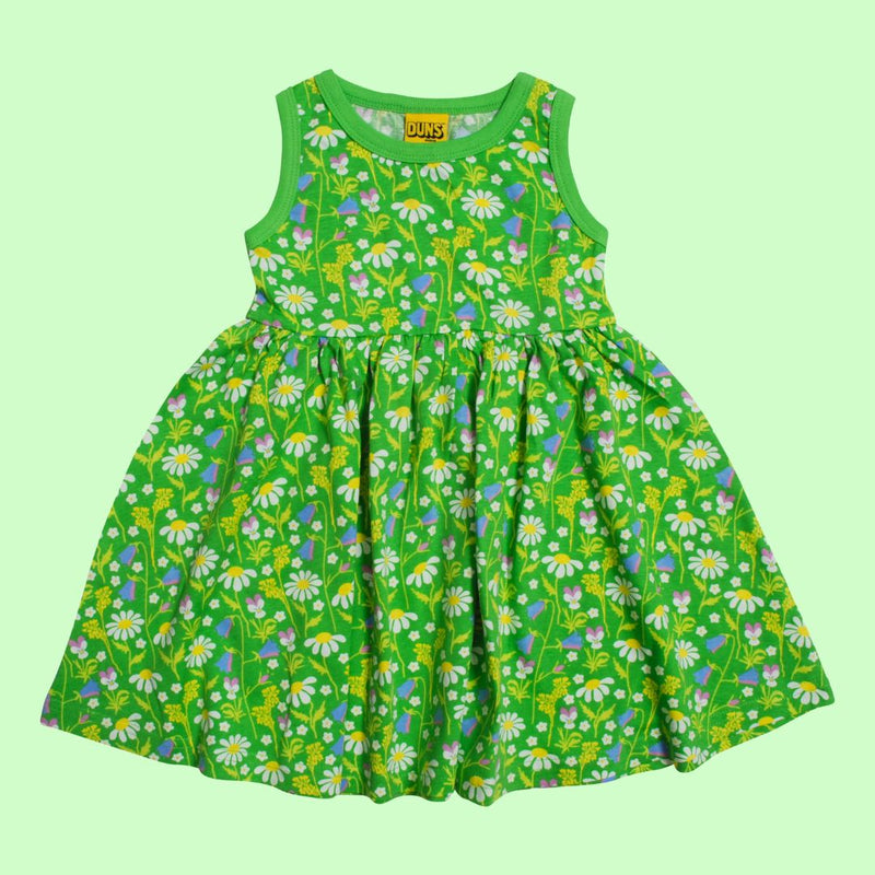 DUNS Summer Days Green - Sleeveless Gather Twirly Dress