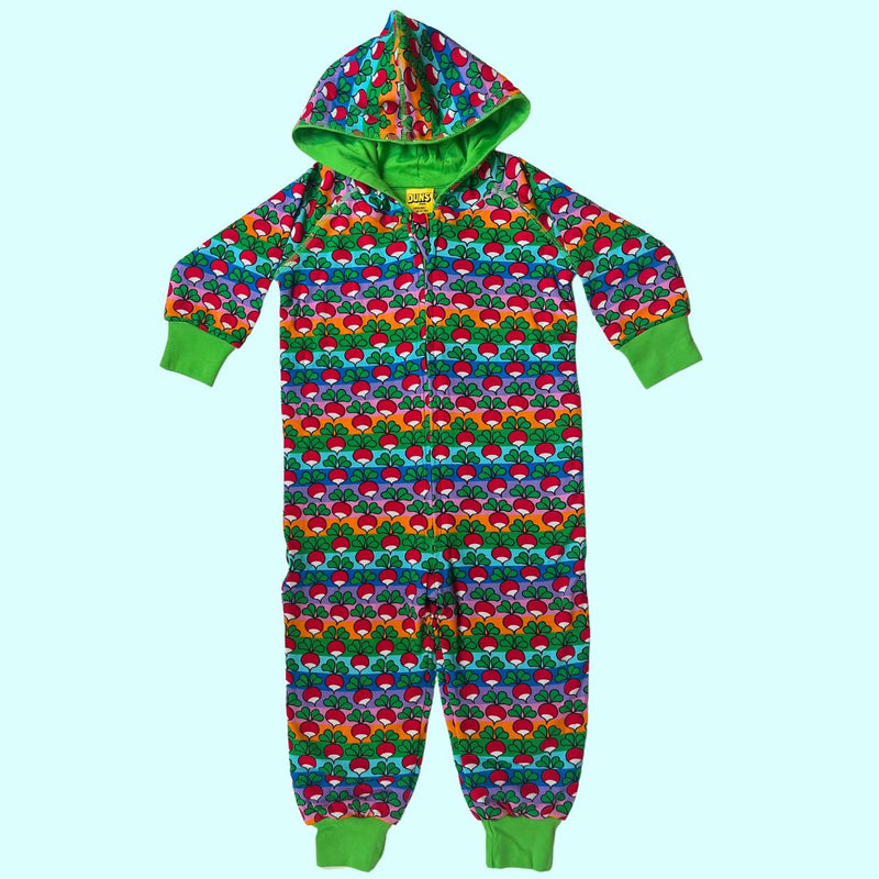 Duns Radish Rainbow Stripe - Hooded Onesie