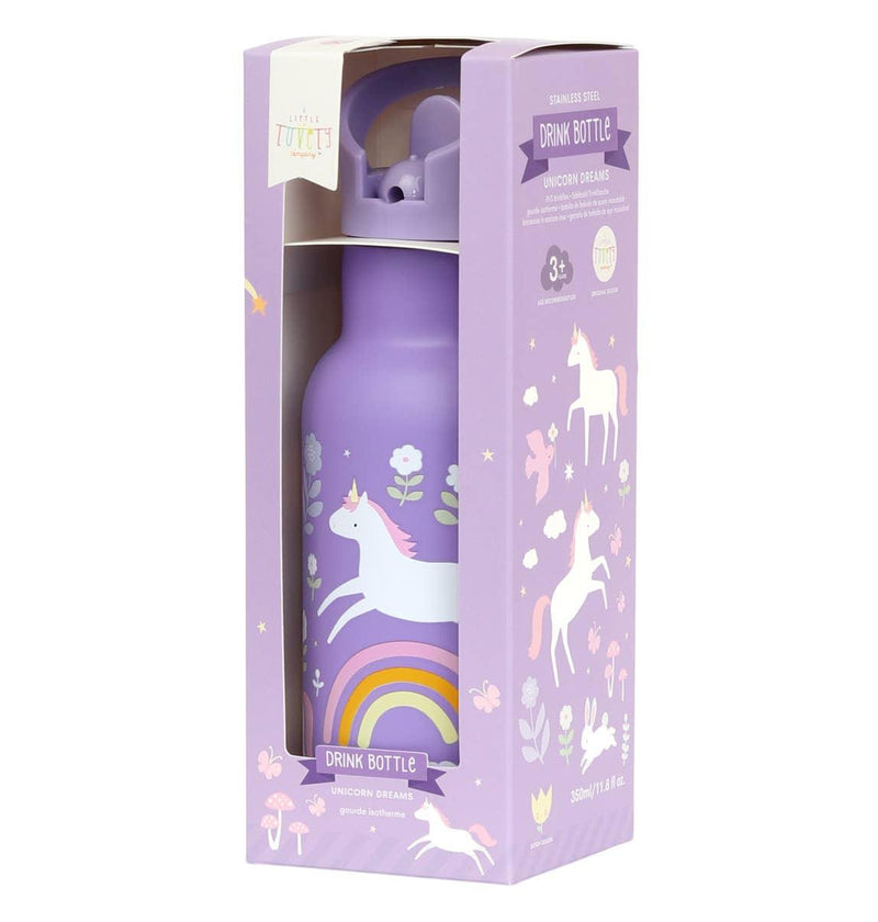 A Lovely Little Company - Kids Stainless Steel Drink / Water Bottle: Unicorn dreams