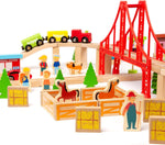 Boppi Large Wooden Toy Train Set - 150 Pieces