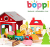 Boppi Wooden Farm Train Set - 48 Piece