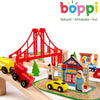 Boppi Large Wooden Toy Train Set - 150 Pieces