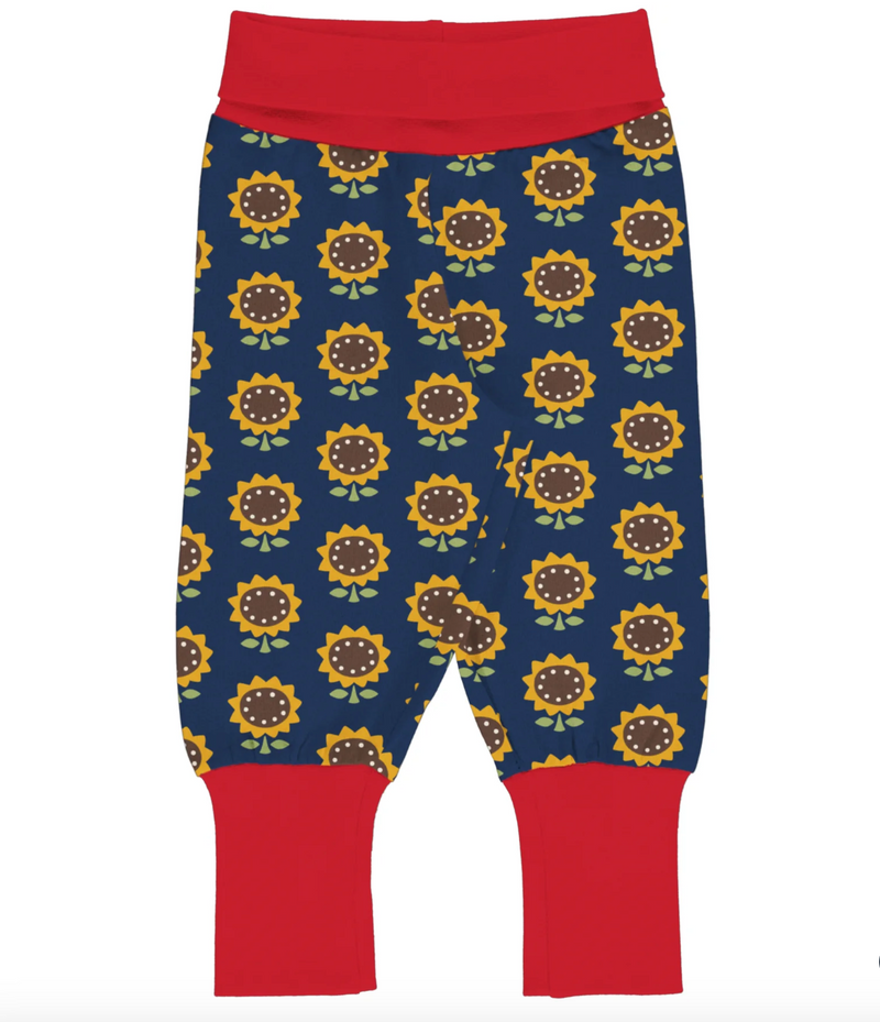 Maxomorra Sunflower Rib Pants - Size 86/92