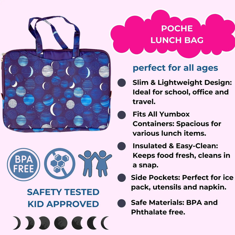 Yumbox Poche - 손잡이가 있는 보온 도시락 가방 - 네이비