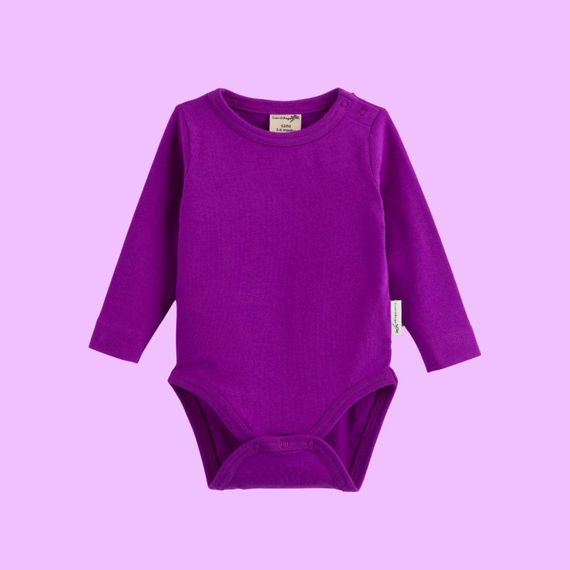 ScandiBugs Own Label Organic Long Sleeve Vest - Perfectly Purple - ScandiBugs