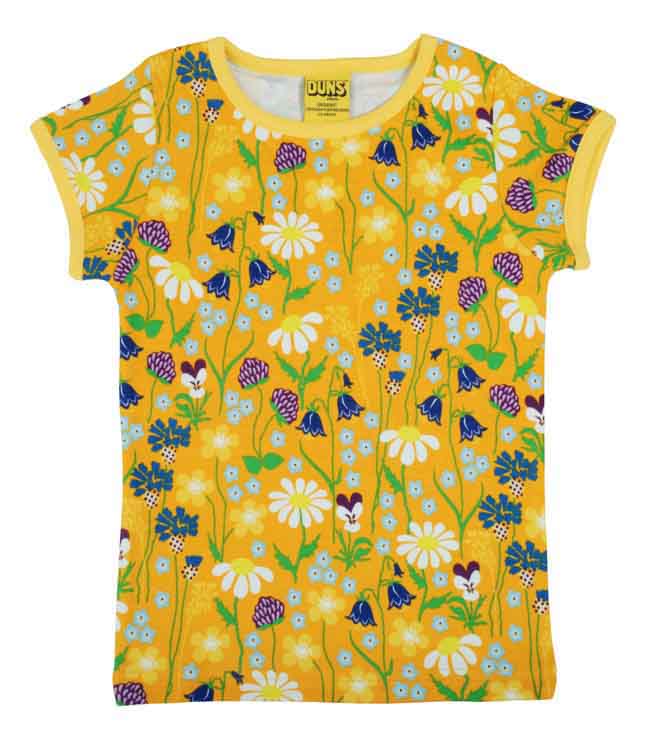 DUNS Midsummer Flowers - Yellow - Short Sleeve Top - 158 | 12-13y ***LAST ONE***