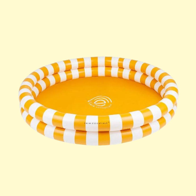 Swim Essentials Inflatable Yellow White Striped Paddling Pool - 100cm