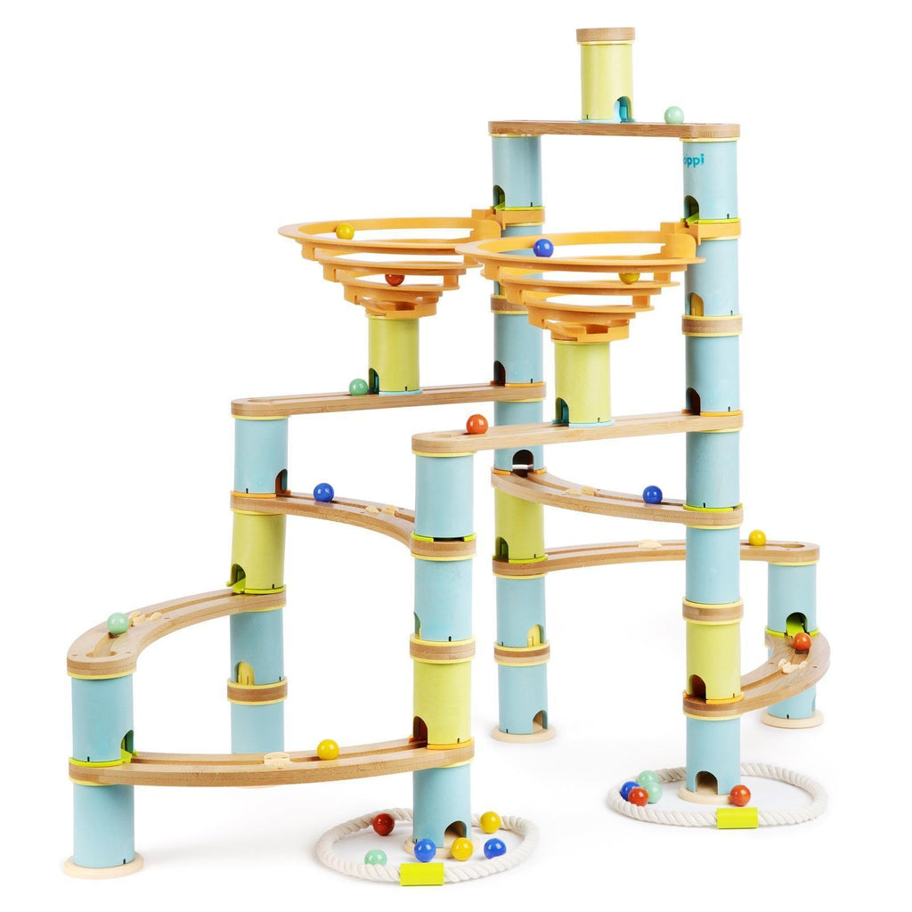 Boppi Wooden Bamboo Marble Run - Jumbo Pack - ScandiBugs