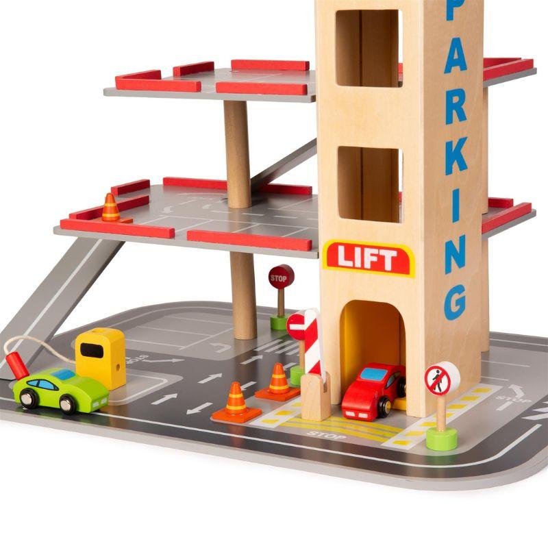 Wooden toy car parking 2025 garage