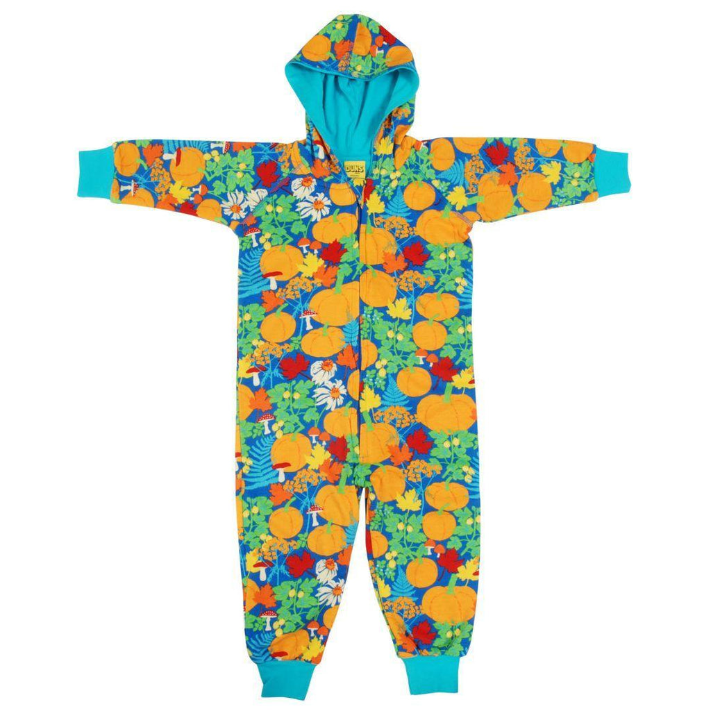 Duns Autumn Garden - Blue - Hooded Onesie - ScandiBugs